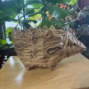 Woven Hedgehog Basket Decor